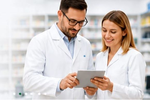Farmacistă în farmacie — Sindicatul Național al Farmaciștilor din România